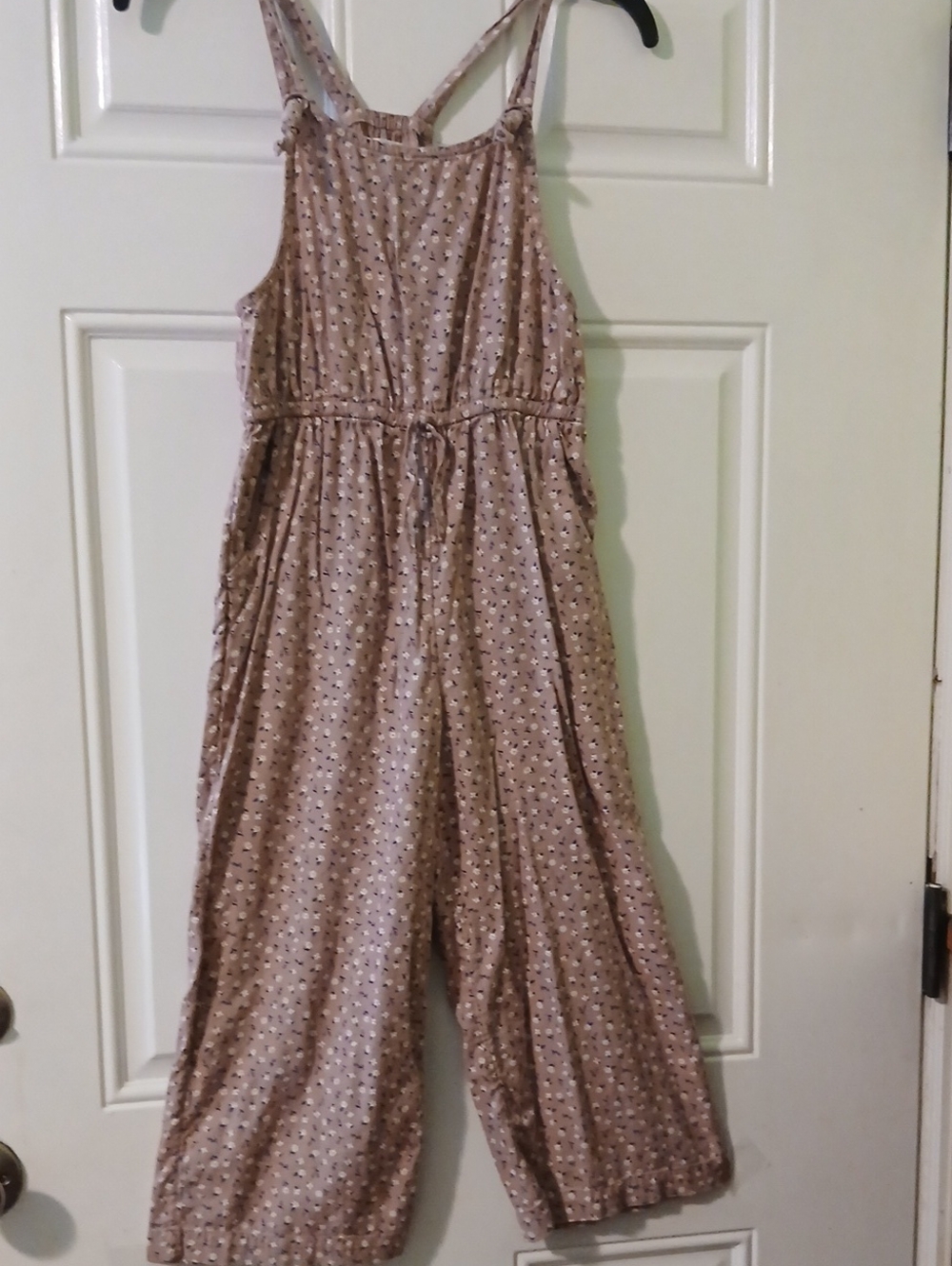 Cat & Jack Dusty Mauve Floral Wide-Leg Jumpsuit Size L 10/12 Kids 42"
